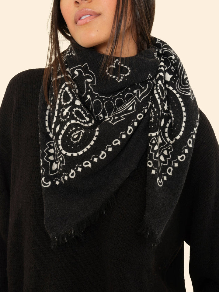 Kujten Accessory One Size / Black Kujten Black Hachiko Bandana K0CSH221-OS-BLK Kujten Black Hachiko Bandana