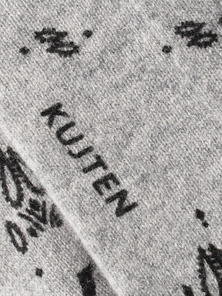 Kujten Socks One Size / Gray Kujten Gray Sig Bandana Socks K0CSH951-OS-GRY Kujten Gray Sig Bandana Socks