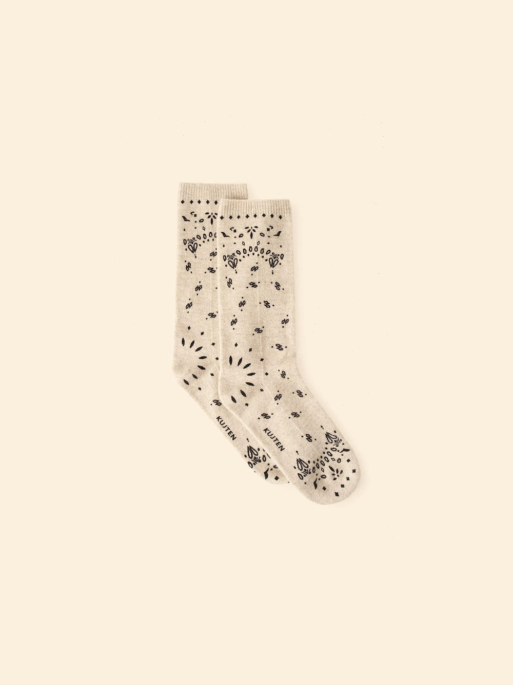 Kujten Socks One Size / Oat Kujten Oat Sig Bandana Socks K0CSH951-OS-OAT Kujten Oat Sig Bandana Socks