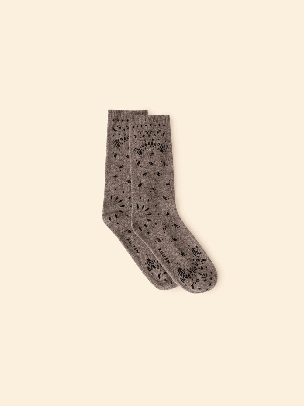 Kujten Socks One Size / Taupe Kujten Taupe Sig Bandana Socks K0CSH951-OS-TAU Kujten Taupe Sig Bandana Socks
