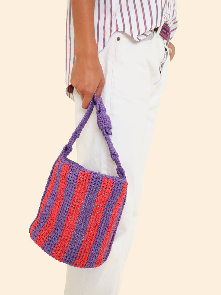 Maria La Rosa Handbag One Size / Violet Maria La Rosa Violet Cheyenne Mini Bucket Bag M0CMB131-OS-VIL Maria La Rosa Violet Cheyenne Mini Bucket Bag