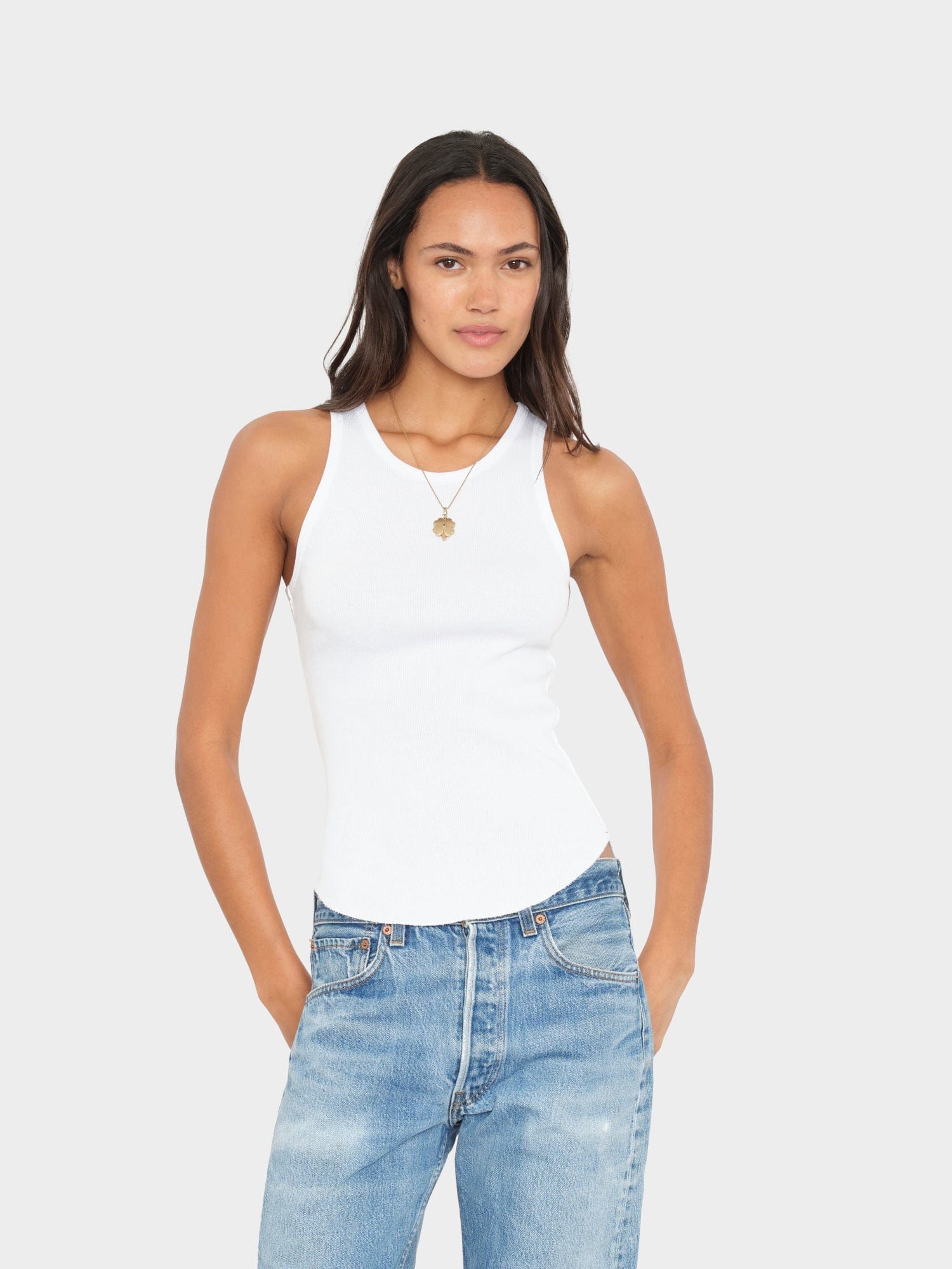 ロンハーマン　Bare Rib Tank Top タンクトップ　ホワイト　XS Women's Rib Tank Top in White | Shop now — CDLP