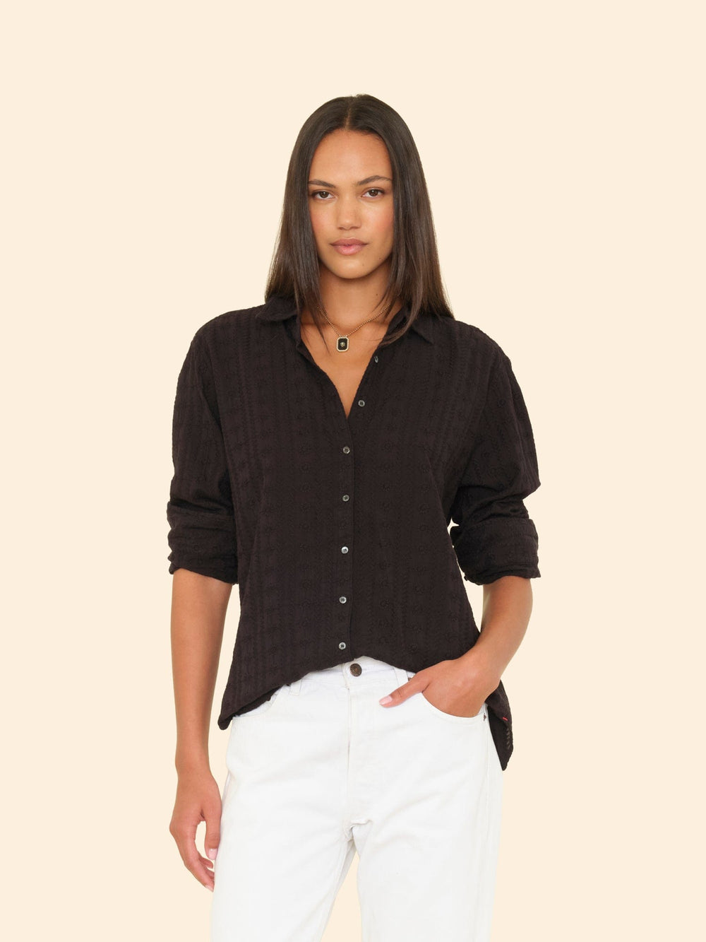 X2503 Shirt Black Beau Embroidered Shirt Black Beau Embroidered Shirt