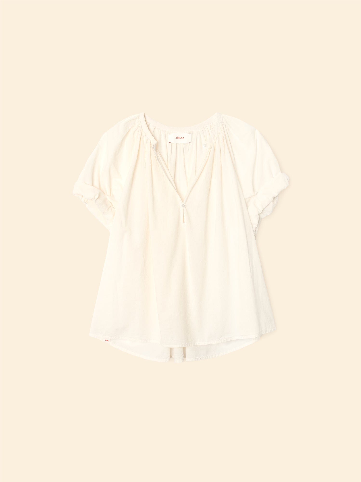 ちろる 　clane SHAPE LINE PLEAT TOPS Oysterette Calla Top