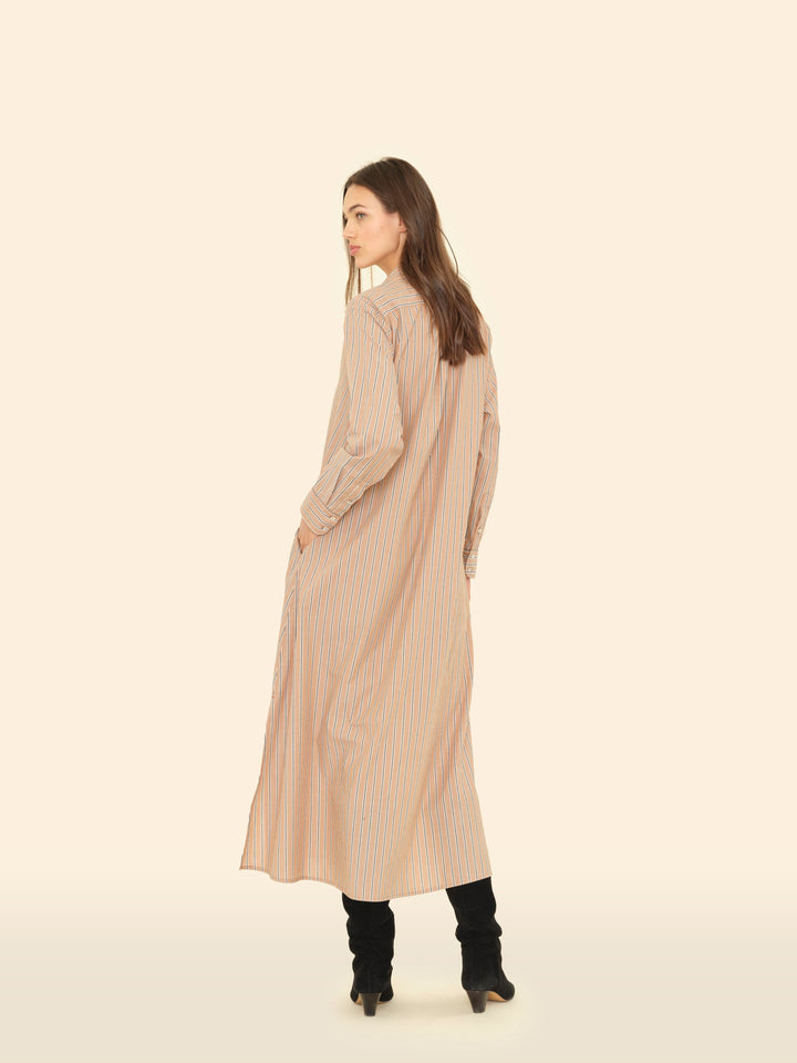 X2505 Dress Toffee Stripe Boden Dress Toffee Stripe Boden Dress