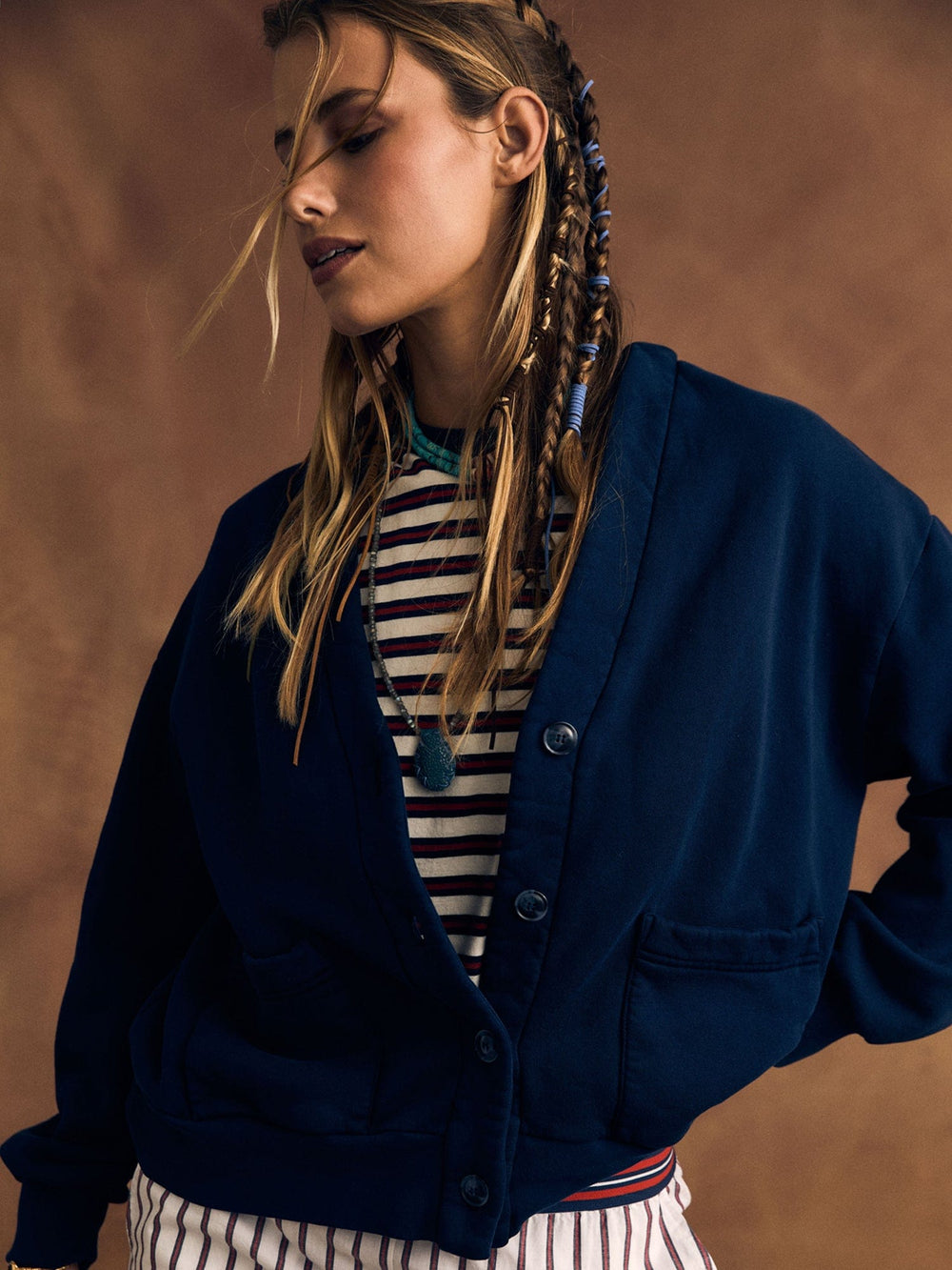 X2505 Sweatshirt Navy Benny Cardigan Navy Benny Cardigan