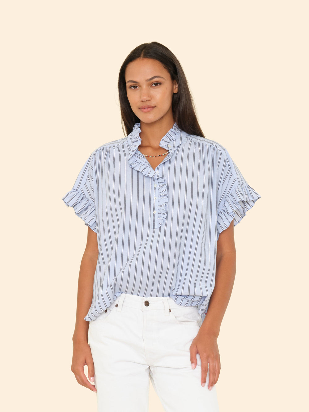 X2505 Top Cascade Stripe Brie Top Cascade Stripe Brie Top