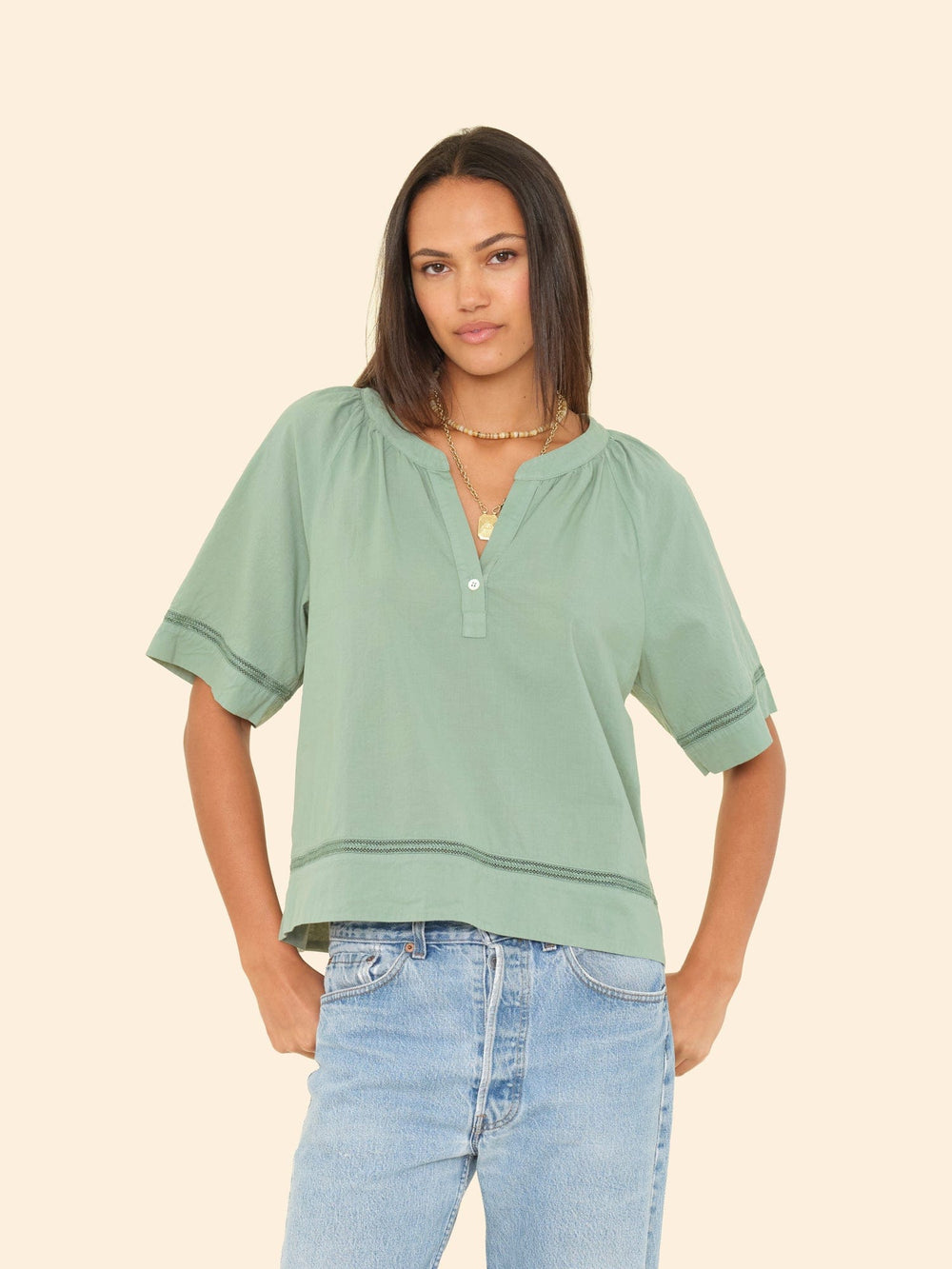 X2505 Top Sage Leaf Sadie Top Sage Leaf Sadie Top