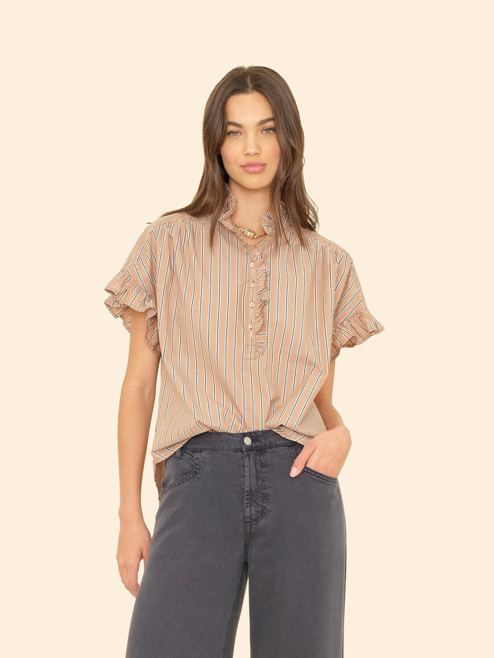 X2505 Top Toffee Stripe Brie Top Toffee Stripe Brie Top