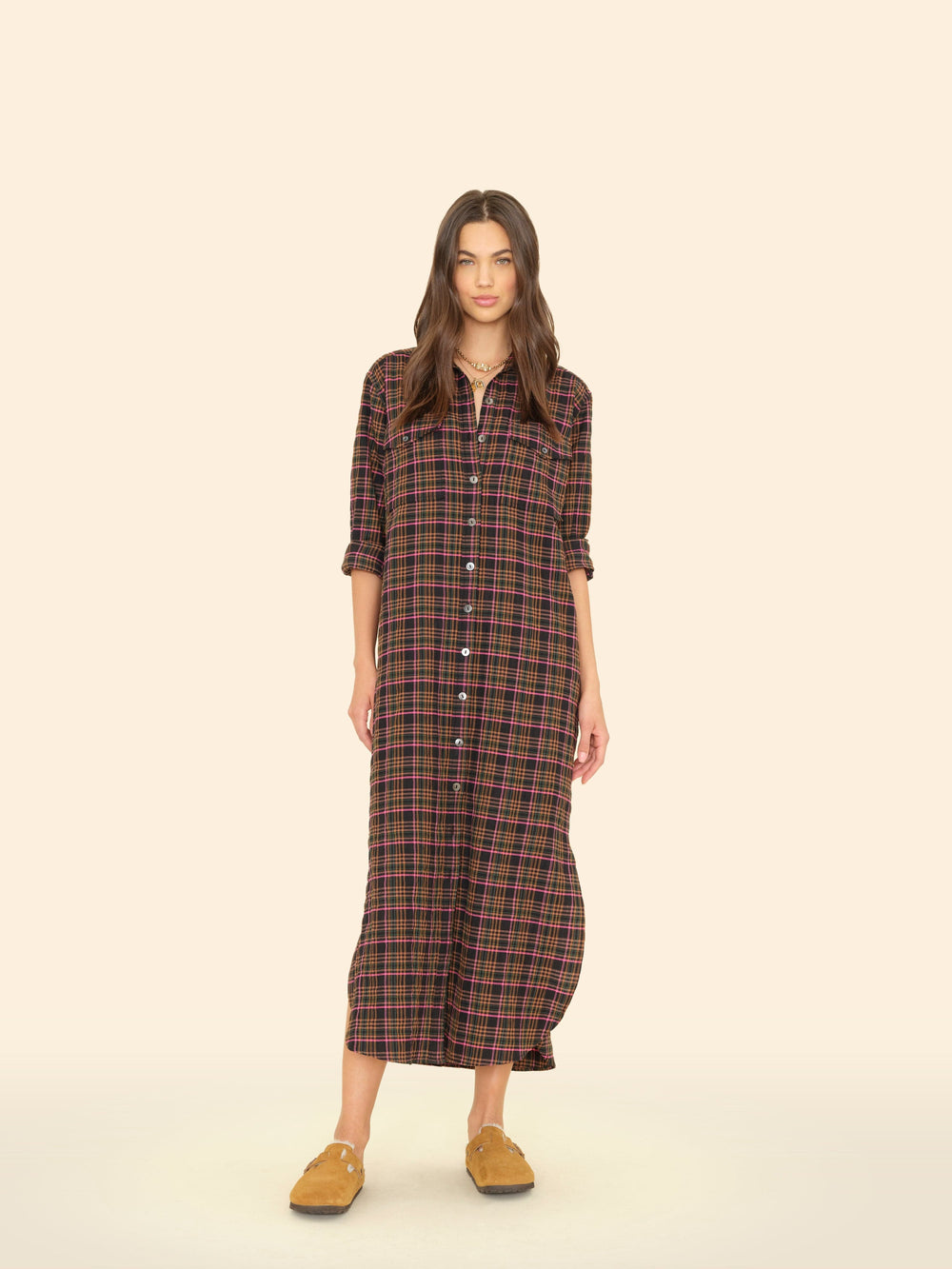 X2506 Dress Espresso Plaid Natalie Dress Espresso Plaid Natalie Dress
