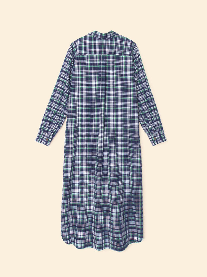 X2506 Dress Forest Blue Plaid Natalie Dress Forest Blue Plaid Natalie Dress
