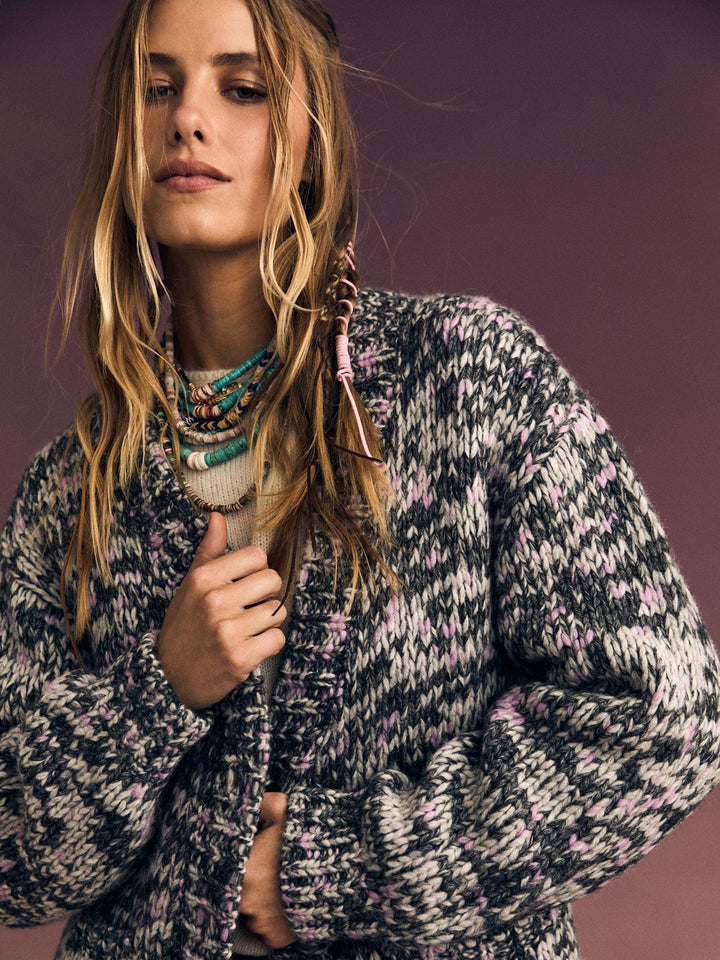 X2506 Sweater Black Melange Marvin Cardigan Black Melange Marvin Cardigan