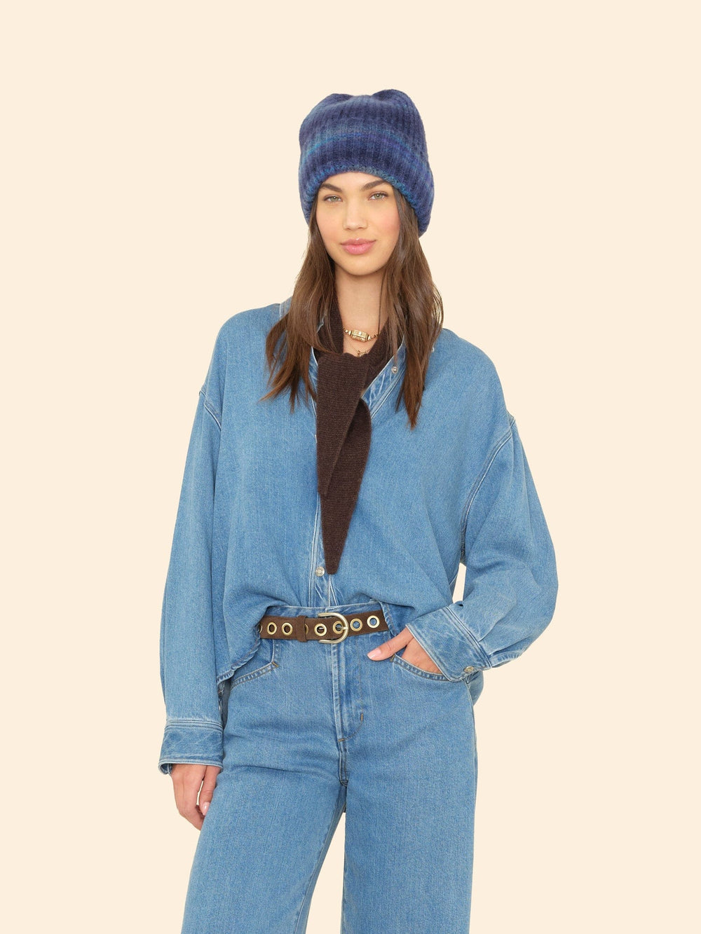 X2507 Beanie One Size / Navy Ombre Navy Ombre Reice Beanie X0OMS001-OS-NVOM Navy Ombre Reice Beanie