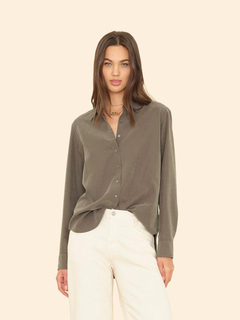 X2507 Shirt Dusty Army Beau Modal Shirt Dusty Army Beau Modal Shirt