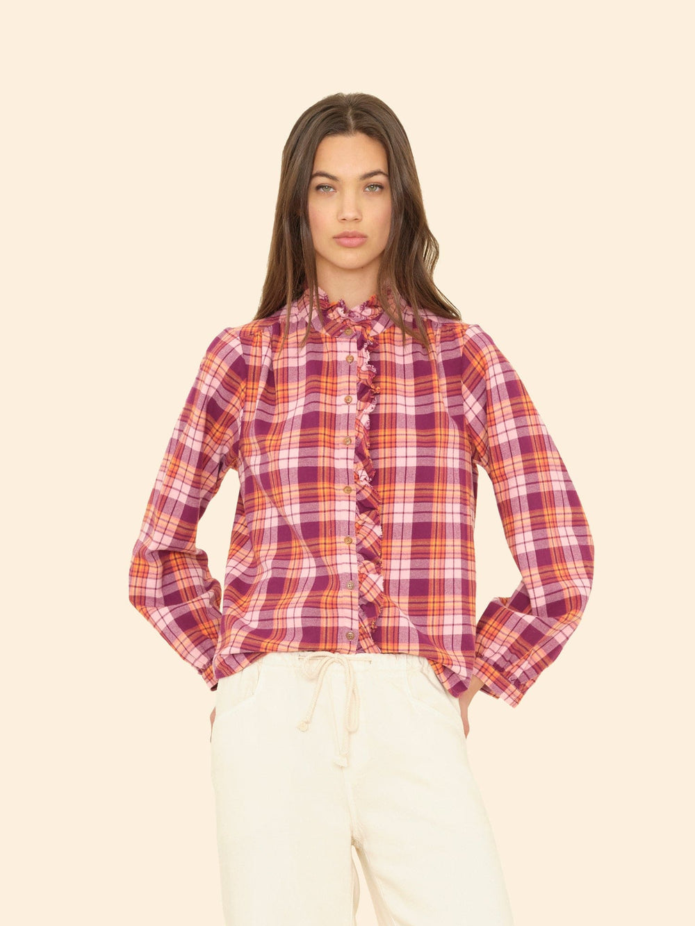 X2507 Shirt Pink Orange Plaid Nicholson Shirt Pink Orange Plaid Nicholson Shirt