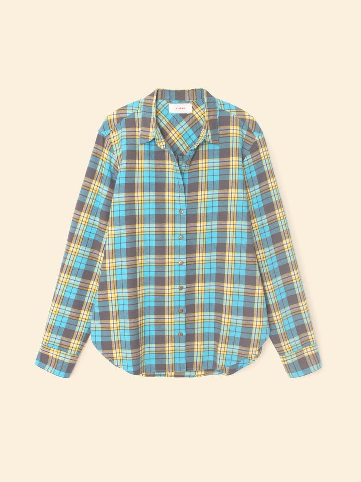 X2507 Shirt Turquoise Yellow Plaid Beau Shirt Turquoise Yellow Plaid Beau Shirt