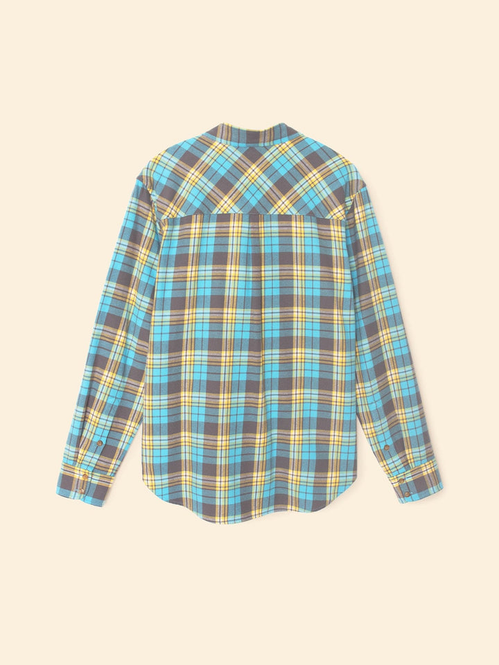 X2507 Shirt Turquoise Yellow Plaid Beau Shirt Turquoise Yellow Plaid Beau Shirt