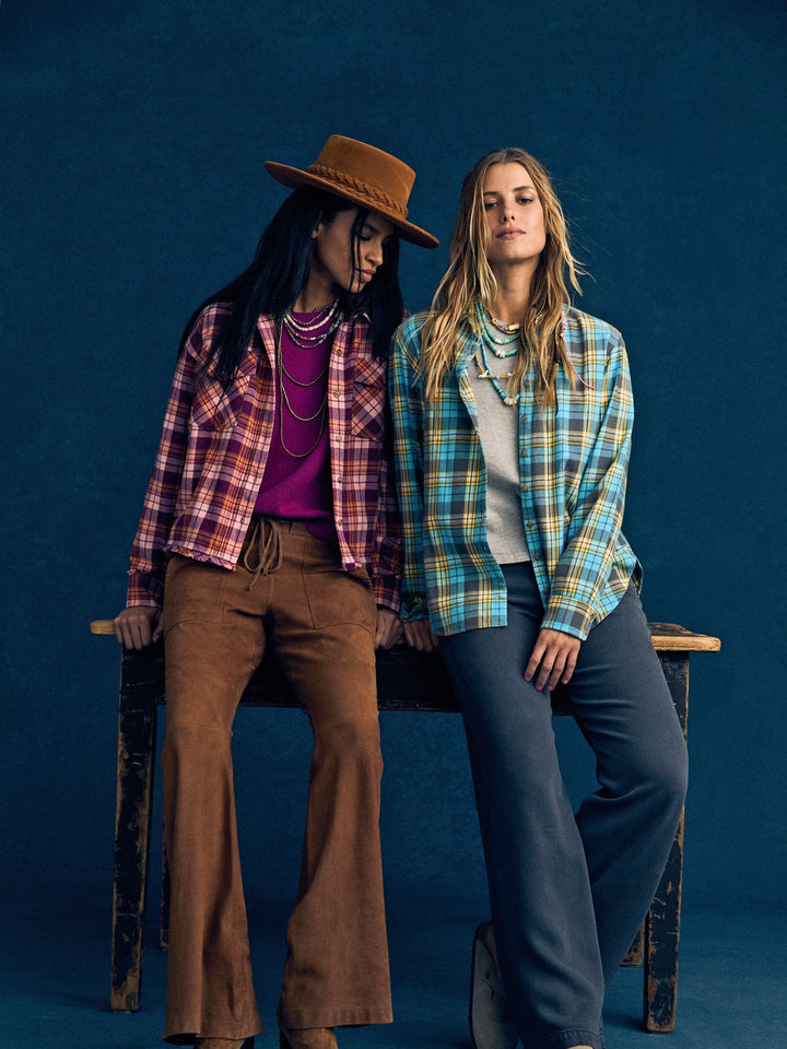 X2507 Shirt Turquoise Yellow Plaid Beau Shirt Turquoise Yellow Plaid Beau Shirt