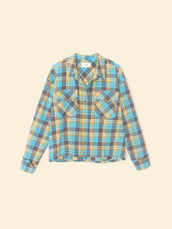 X2507 Shirt Turquoise Yellow Plaid Ian Shirt Turquoise Yellow Plaid Ian Shirt