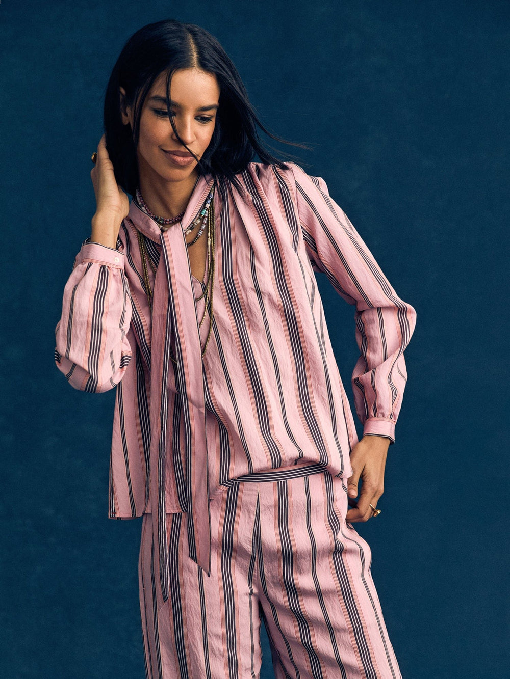 X2507 Top Blush Stripe Sabina Top Blush Stripe Sabina Top