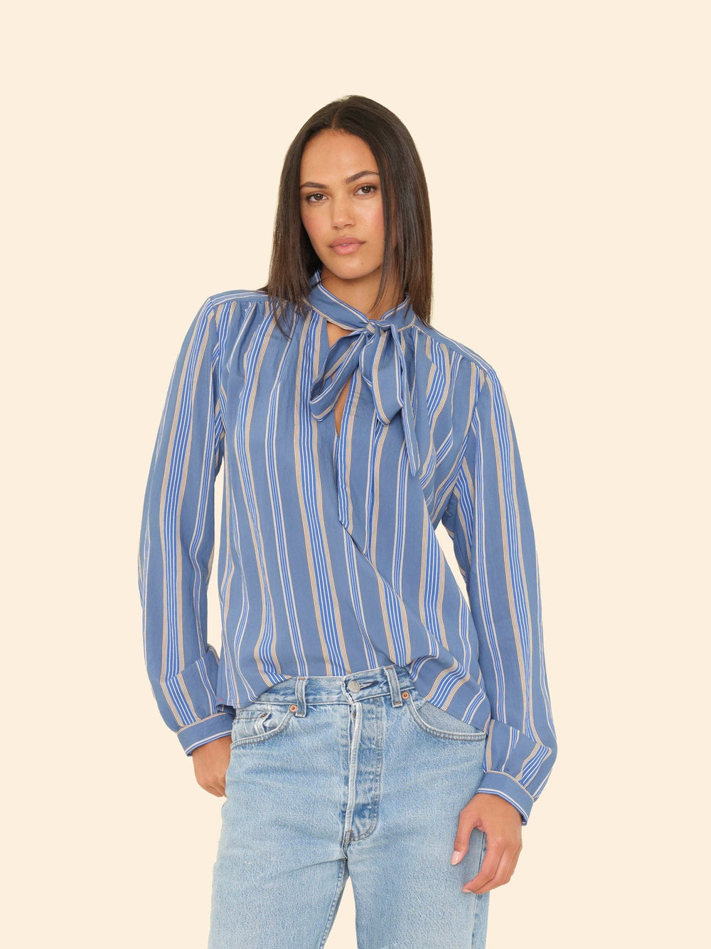 X2507 Top Navy Blue Stripe Sabina Top Navy Blue Stripe Sabina Top