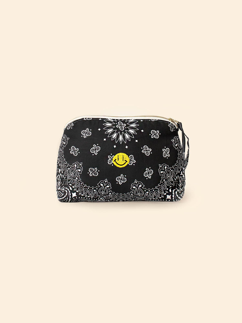 CALL IT BY YOUR NAME Accessory One Size / Black CALL IT BY YOUR NAME Black Happy Face Toiletry Bag C0SLK206-OS-BLK CALL IT BY YOUR NAME Black Happy Face Toiletry Bag