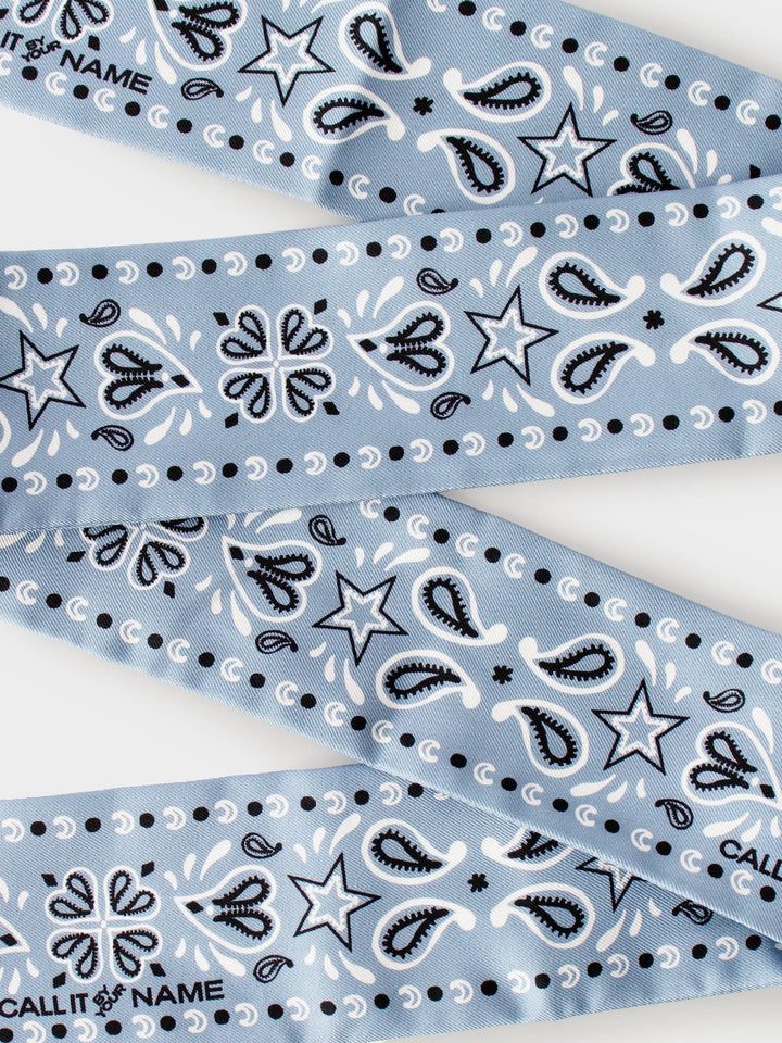 CALL IT BY YOUR NAME Accessory One Size / Chambray Chambray Silk Bandana Scarf C0SLK900-OS-CHM Chambray Silk Bandana Scarf