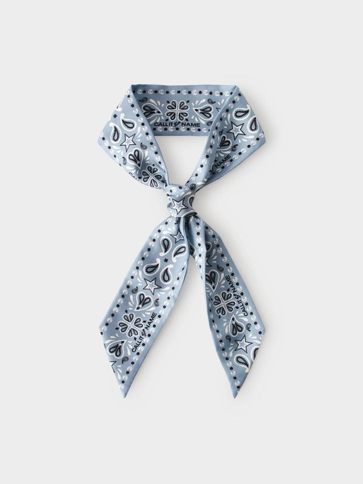 CALL IT BY YOUR NAME Accessory One Size / Chambray Chambray Silk Bandana Scarf C0SLK900-OS-CHM Chambray Silk Bandana Scarf