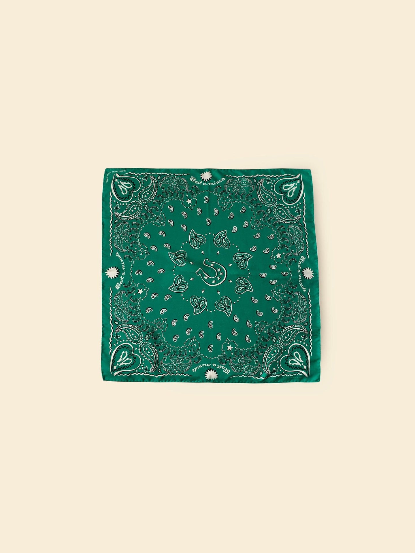 CALL IT BY YOUR NAME Accessory One Size / Malachite Green CALL IT BY YOUR NAME Malachite Green Western Silk Bandana C0SLK203-OS-MLGN CALL IT BY YOUR NAME Malachite Green Western Silk Bandana
