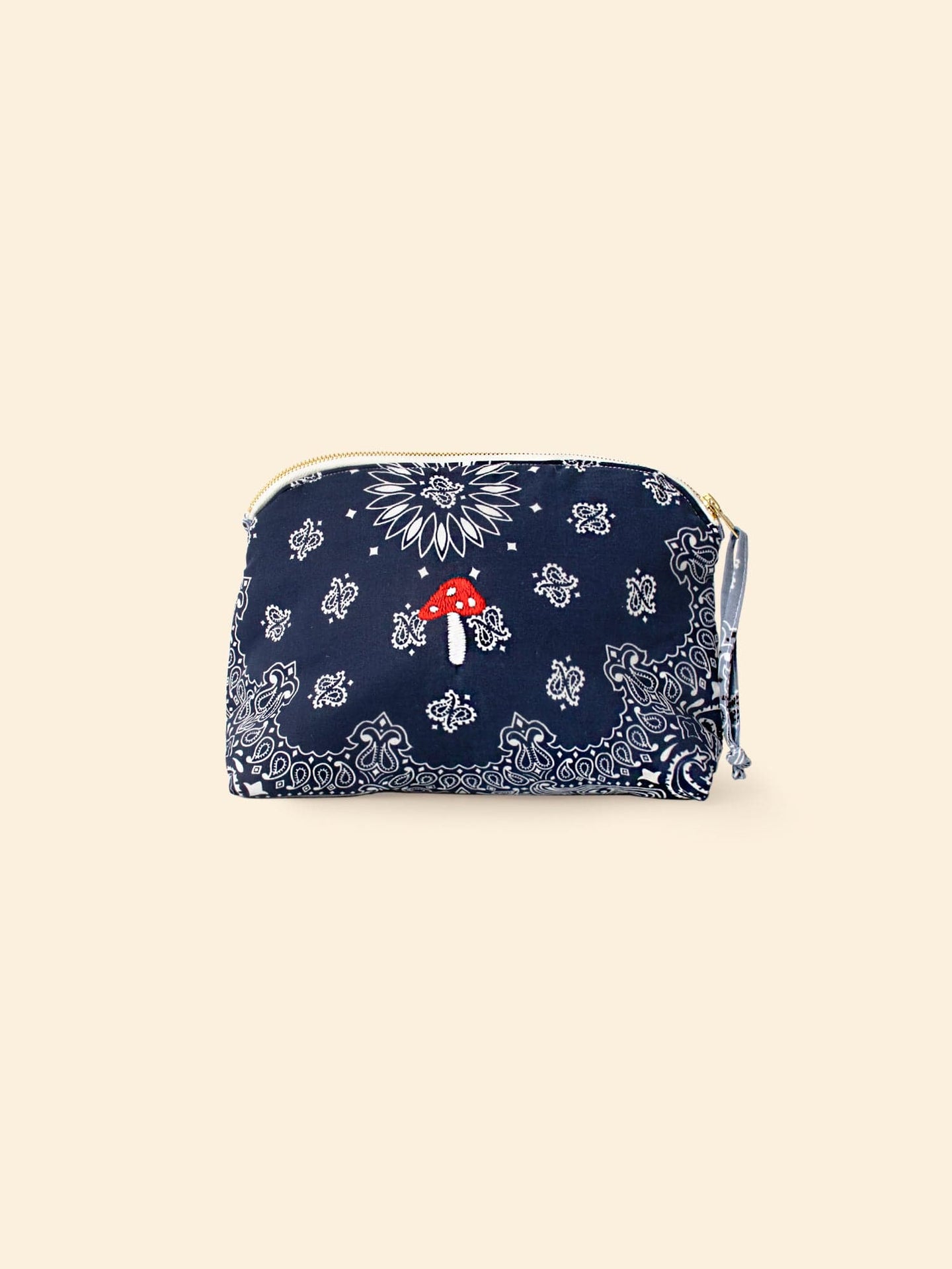 CALL IT BY YOUR NAME Accessory One Size / Navy CALL IT BY YOUR NAME Navy Mushroom Toiletry Bag C0SLK205-OS-NVY CALL IT BY YOUR NAME Navy Mushroom Toiletry Bag