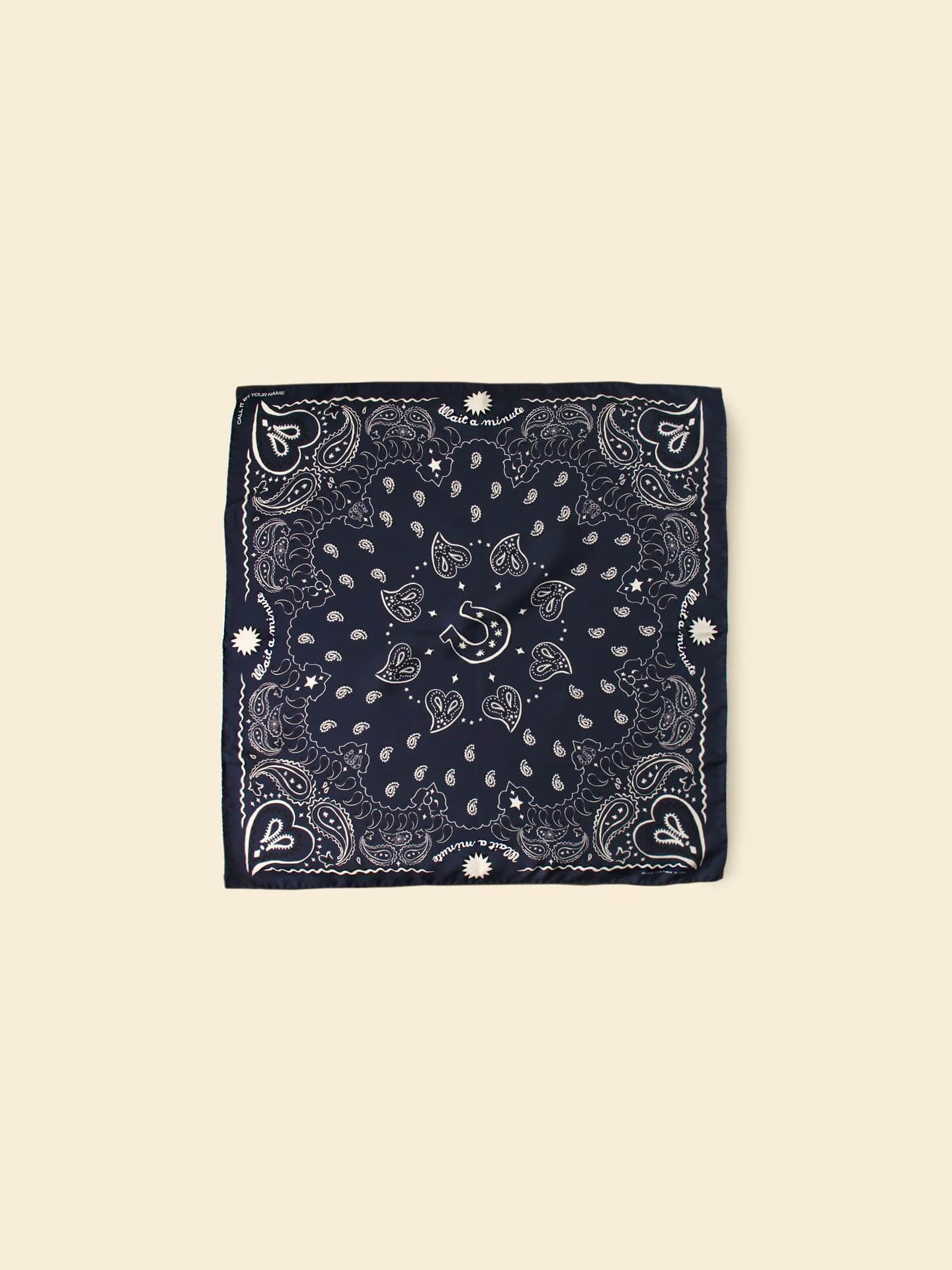 CALL IT BY YOUR NAME Accessory One Size / Navy CALL IT BY YOUR NAME Navy Western Silk Bandana C0SLK203-OS-NVY CALL IT BY YOUR NAME Navy Western Silk Bandana
