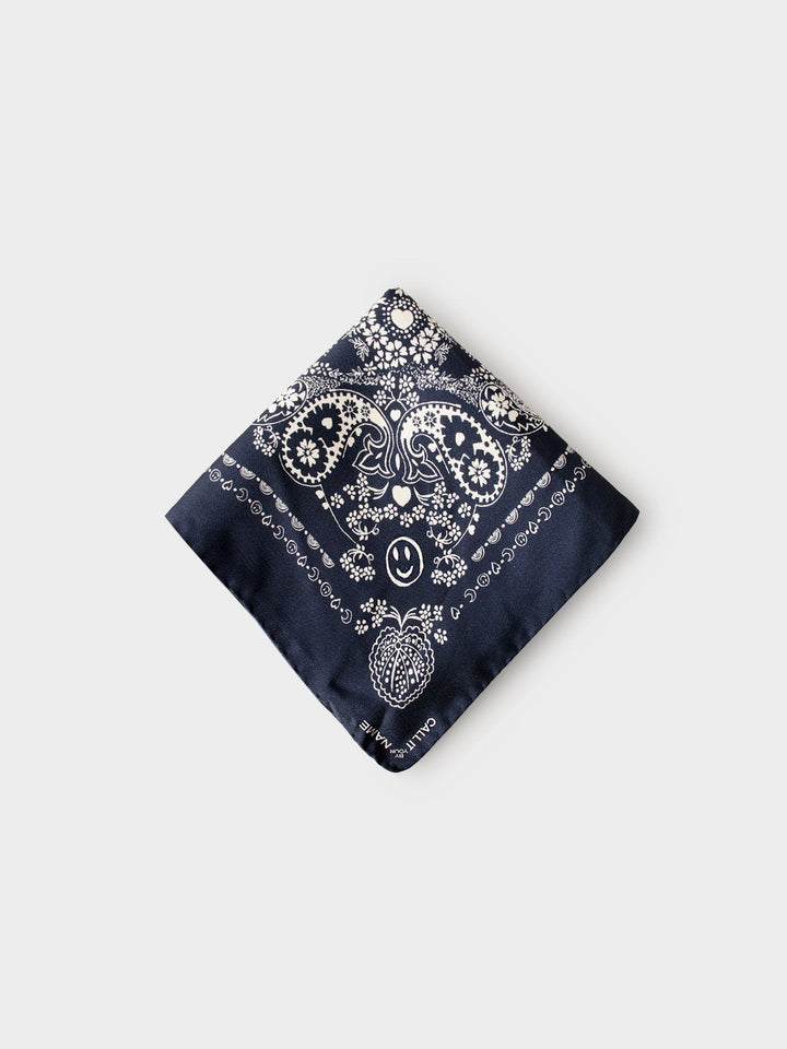 CALL IT BY YOUR NAME Accessory One Size / Navy Navy Classic Silk Bandana C0SLK200-OS-NVY Navy Classic Silk Bandana