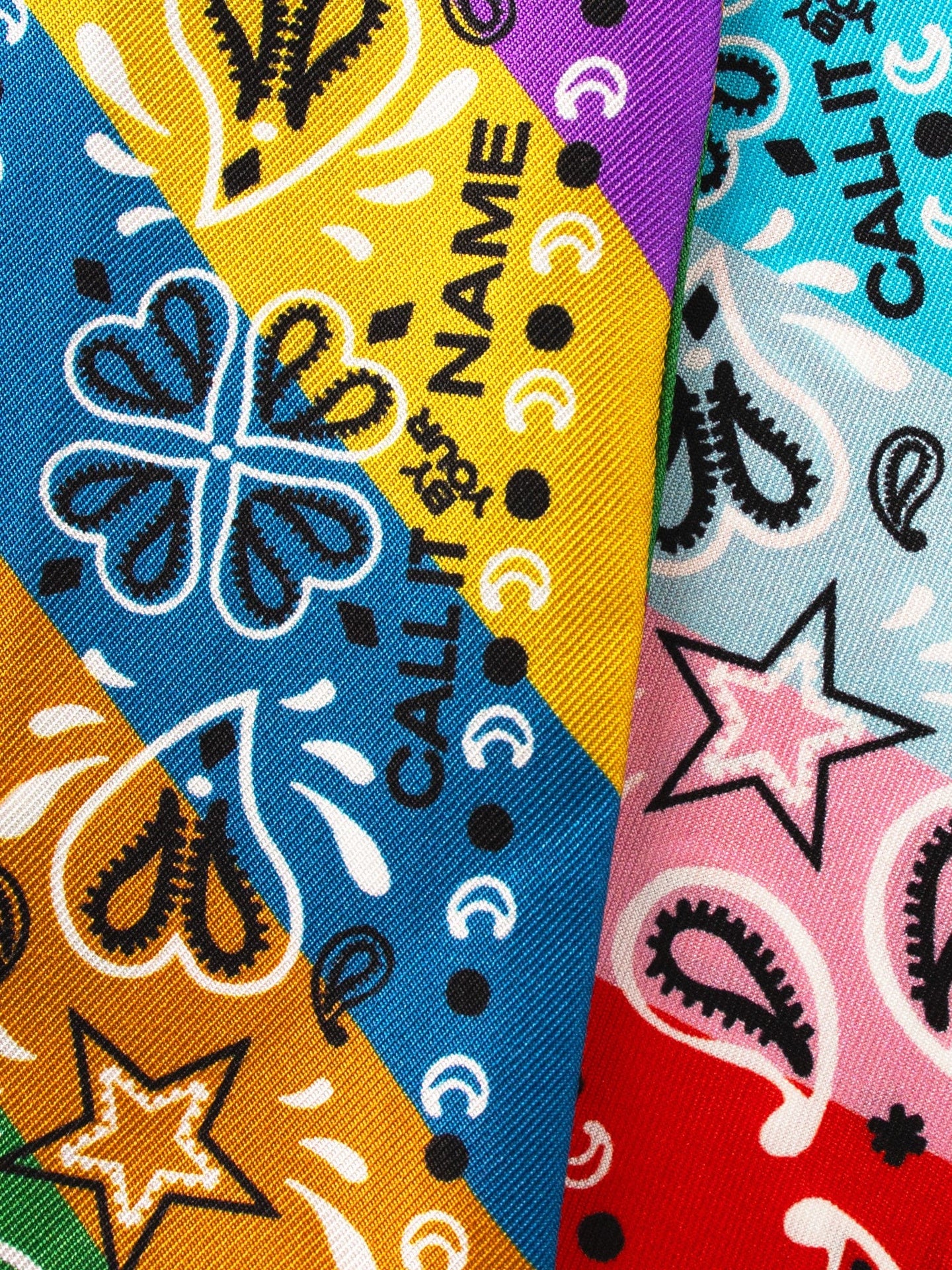 CALL IT BY YOUR NAME Accessory One Size / Rainbow Rainbow Silk Bandana Scarf C0SLK900-OS-RNBW Rainbow Silk Bandana Scarf