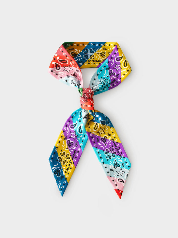 CALL IT BY YOUR NAME Accessory One Size / Rainbow Rainbow Silk Bandana Scarf C0SLK900-OS-RNBW Rainbow Silk Bandana Scarf