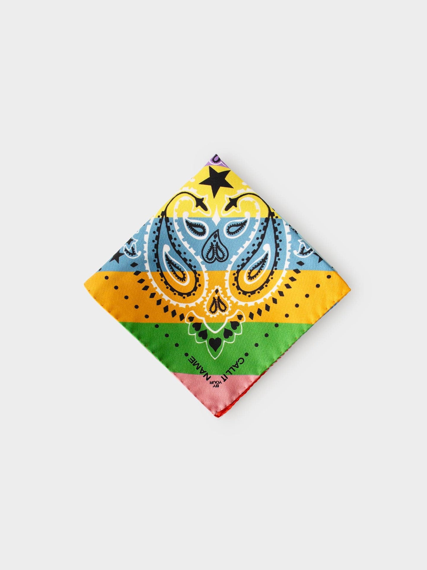 CALL IT BY YOUR NAME Accessory One Size / Rainbow Rainbow Star Silk Bandana C0SLK400-OS-RNBW Rainbow Star Silk Bandana