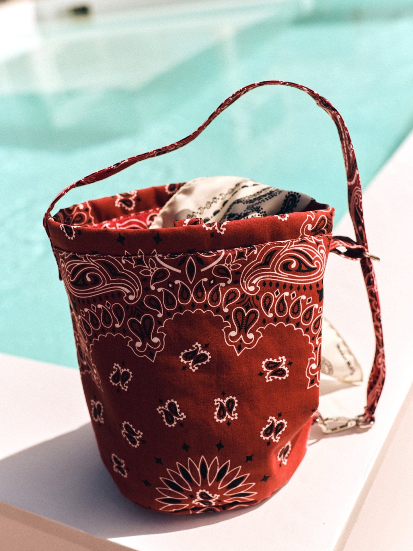 CALL IT BY YOUR NAME Accessory One Size / Red CALL IT BY YOUR NAME Red Seau Bucket Bag C0SLK204-OS-RED CALL IT BY YOUR NAME Red Seau Bucket Bag