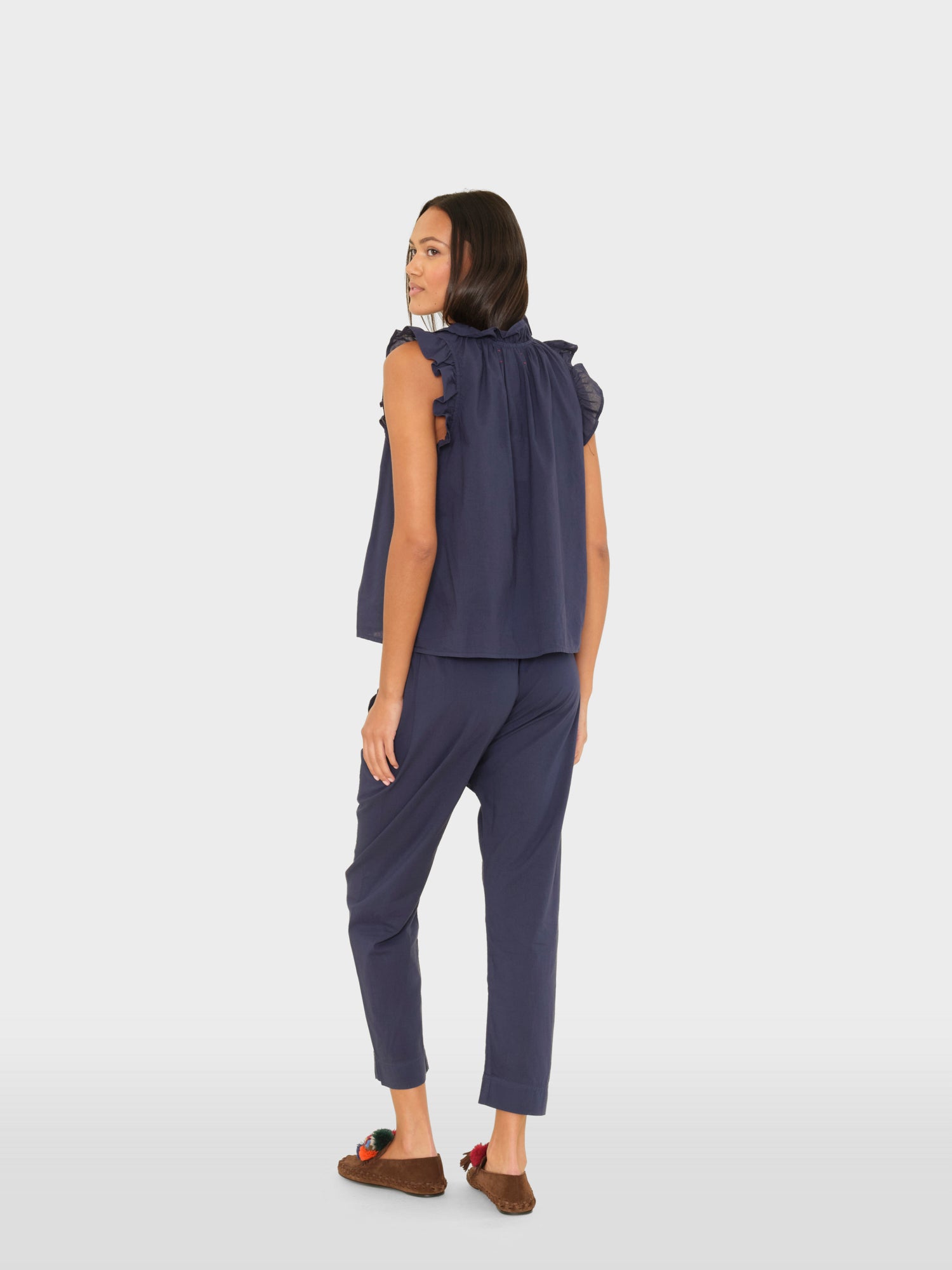 Navy Draper Pant