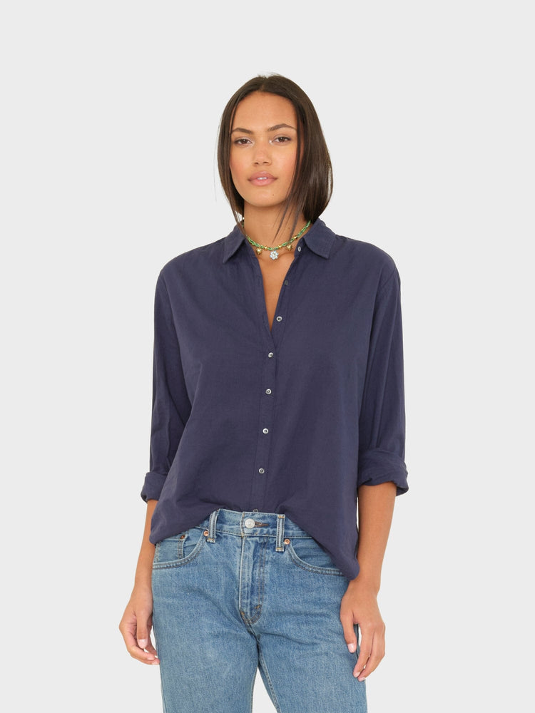 Xirena Women's Beau Shirt - Blue - Size L - Navy Xirena Women's Beau Shirt - Blue - Size L - Navy