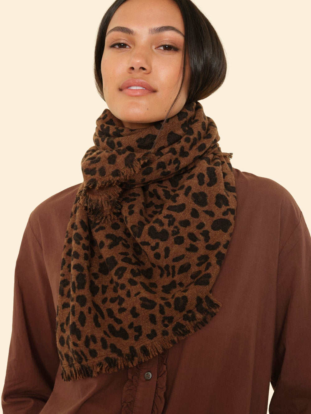 Kujten Accessory One Size / Brown Kujten Brown Leopard Hachiko Bandana K0CSH954-OS-BRN Kujten Brown Leopard Hachiko Bandana