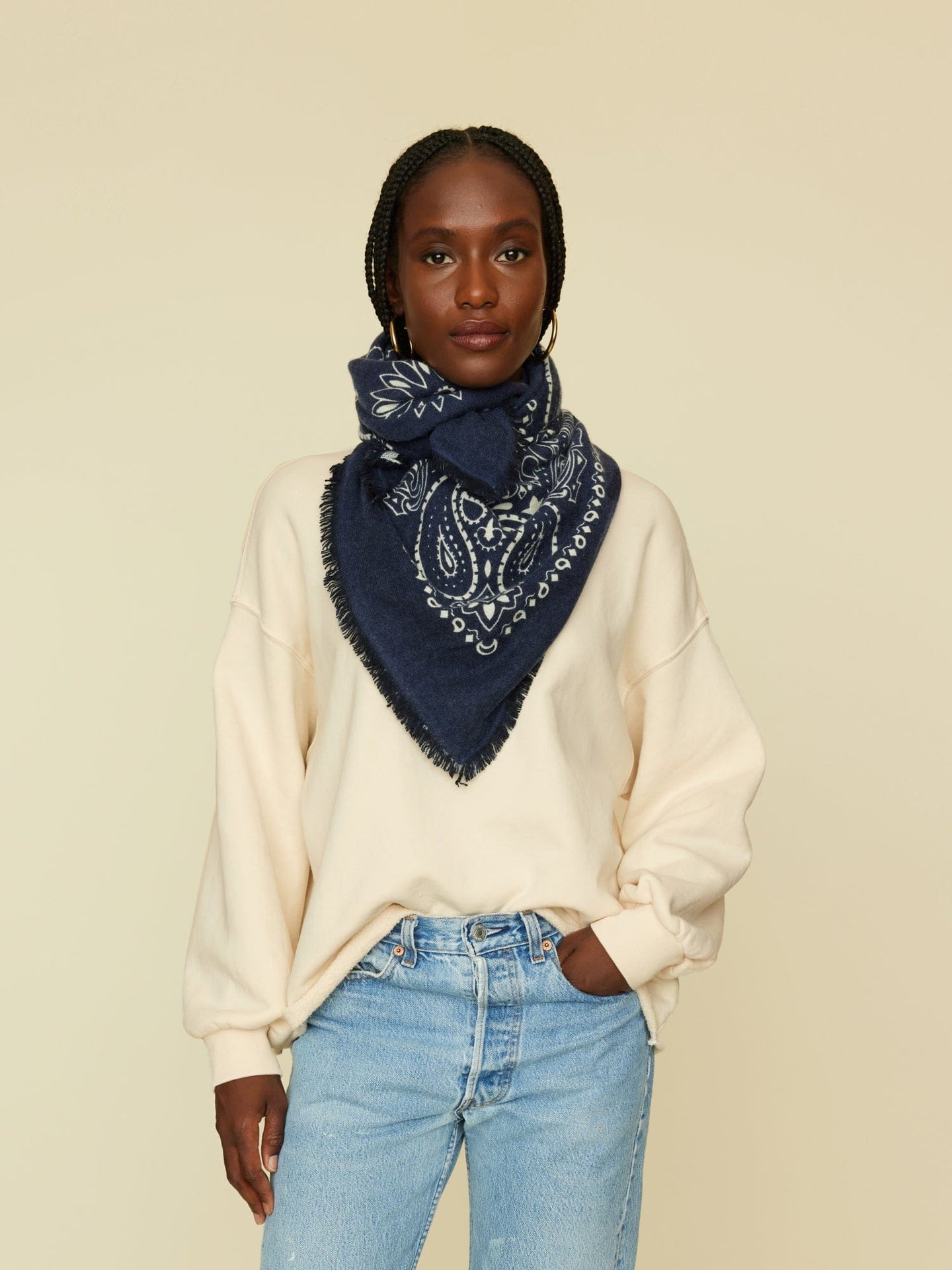 Kujten Accessory One Size / Navy Kujten Navy Hachiko Bandana K0CSH221-OS-NVY