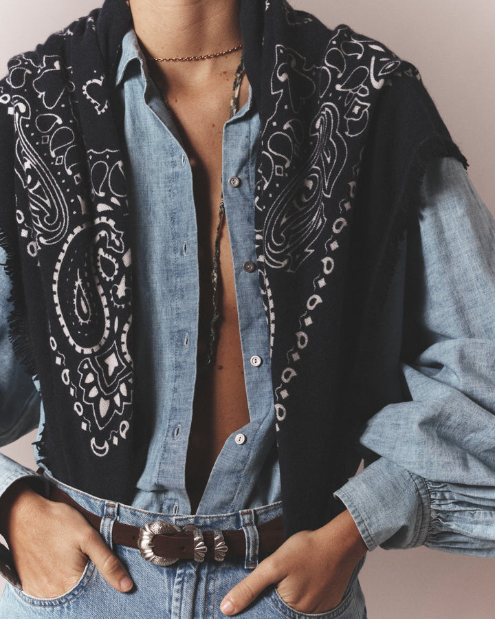 Kujten Accessory One Size / Navy Kujten Navy Hachiko Bandana K0CSH221-OS-NVY Kujten Navy Hachiko Bandana