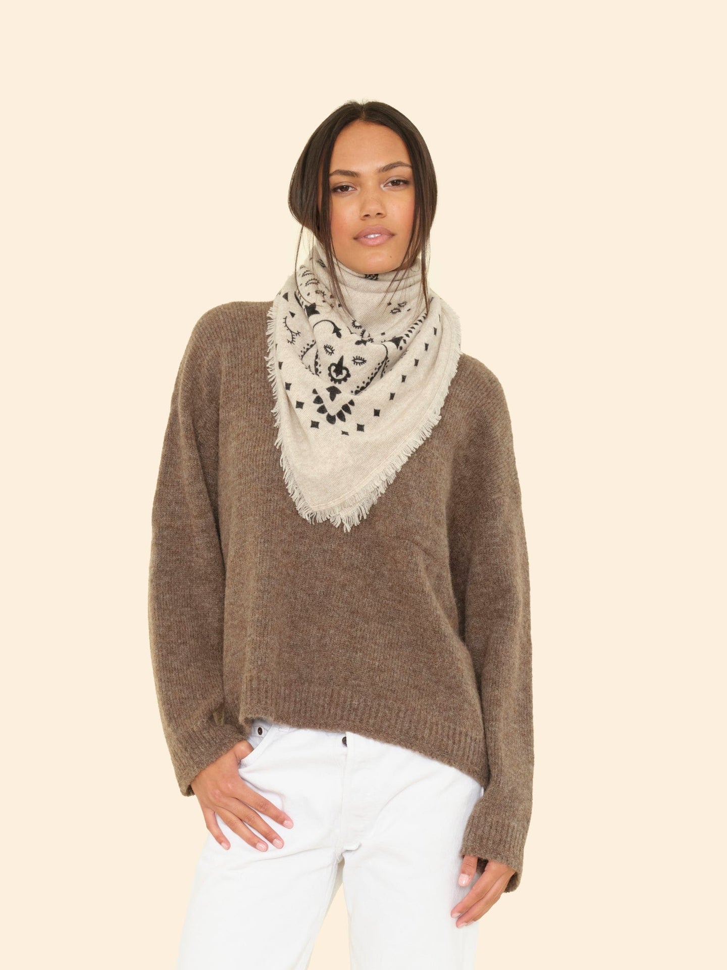 Kujten Accessory One Size / Oat Kujten Oat Hachiko Bandana K0CSH221-OS-OAT Kujten Oat Hachiko Bandana
