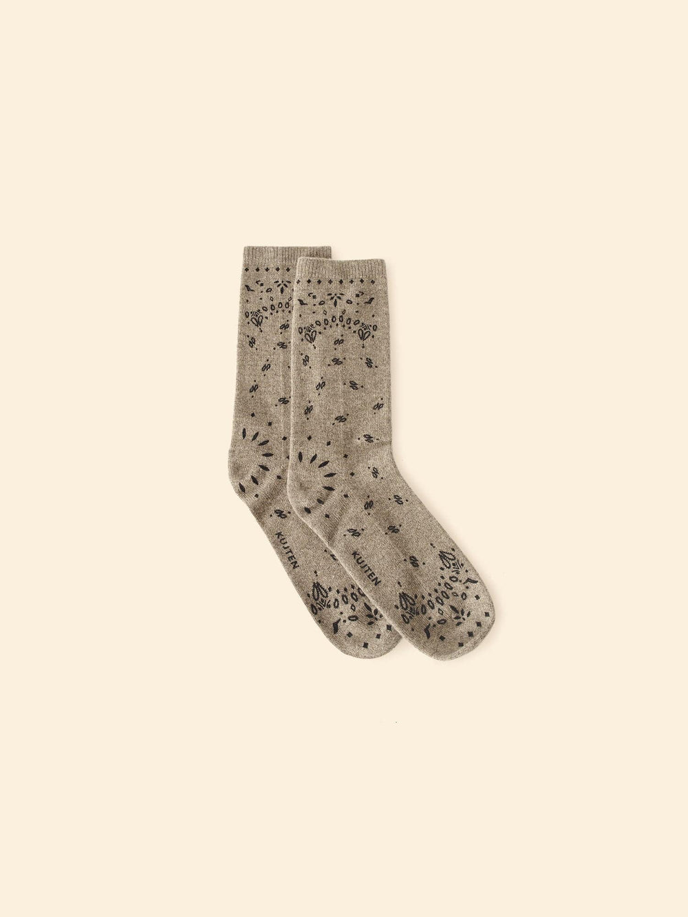 Kujten Socks One Size / Marl Khaki Kujten Marl Khaki Sig Bandana Socks K0CSH951-OS-MRKH Kujten Marl Khaki Sig Bandana Socks