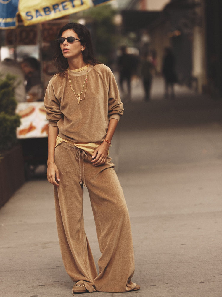 LM02 Pant Heather Camel Manon Velour Pant Heather Camel Manon Velour Pant