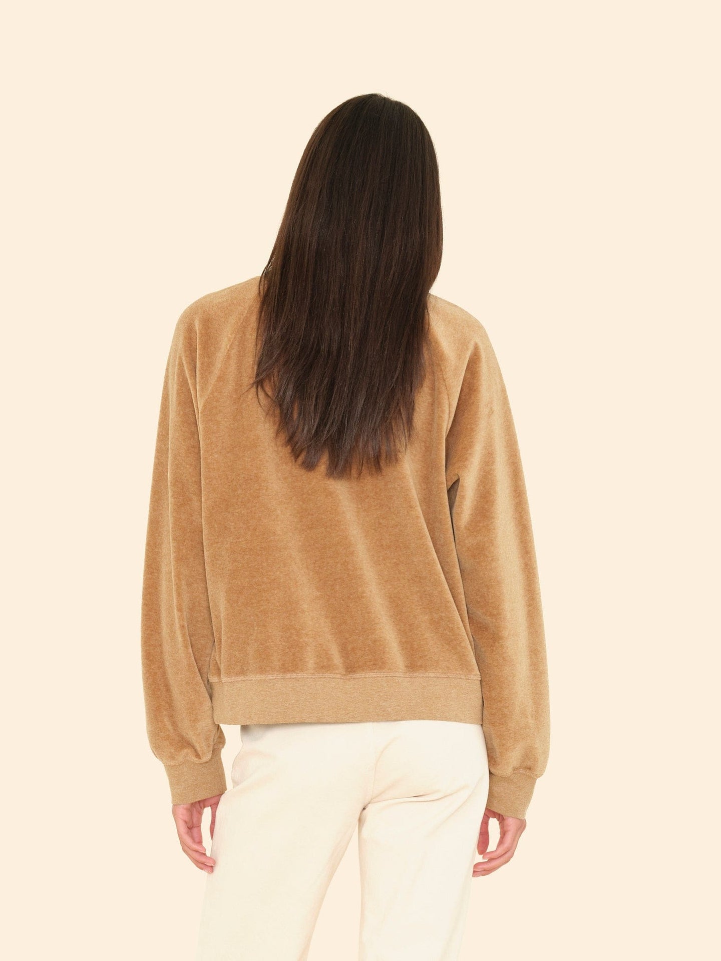 LM02 Sweatshirt Heather Camel Pierre Velour Sweatshirt Heather Camel Pierre Velour Sweatshirt