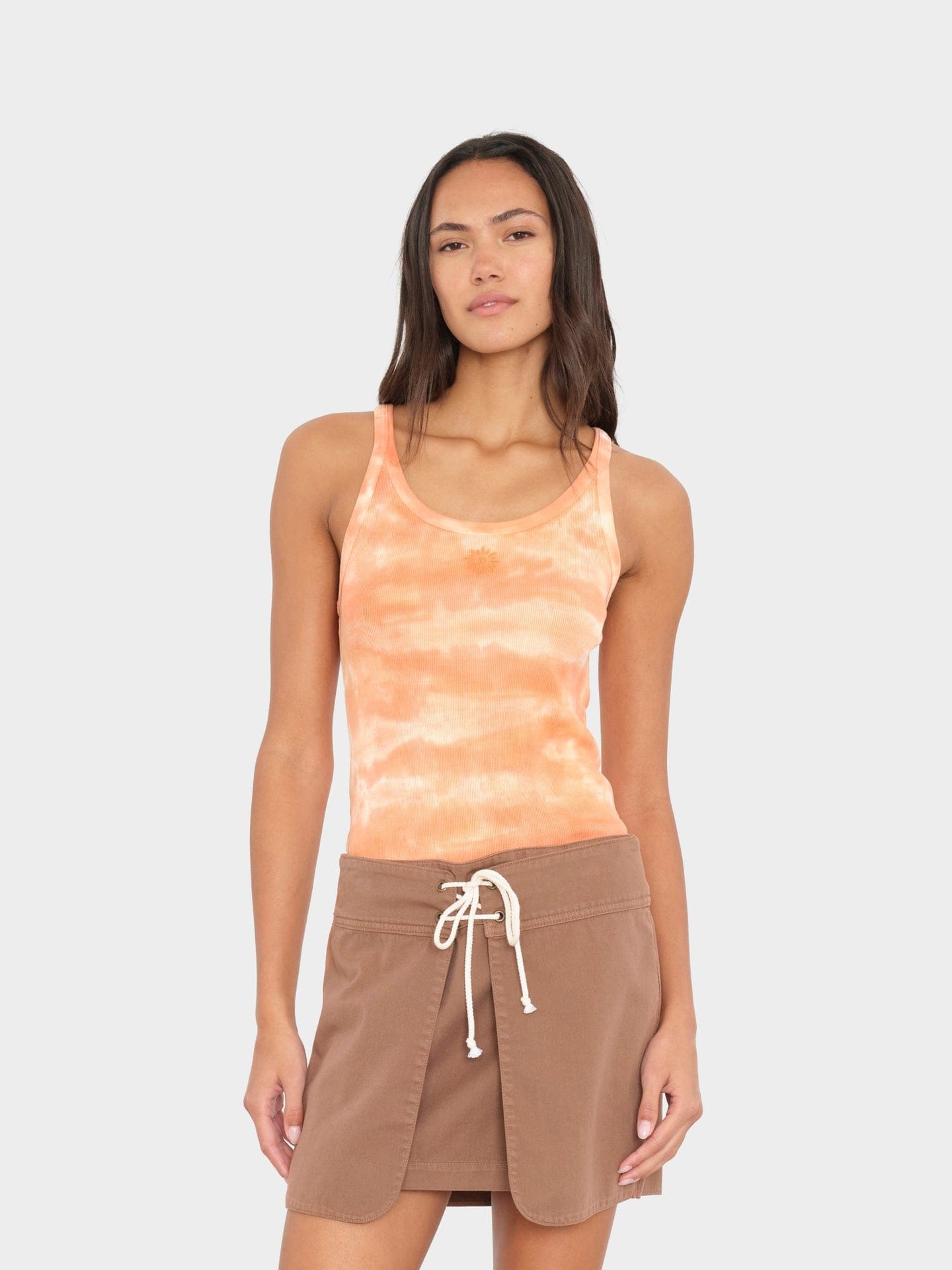 LM03 Tee Sunset Orange Beca Fine Rib Tank Top Sunset Orange Beca Fine Rib Tank Top
