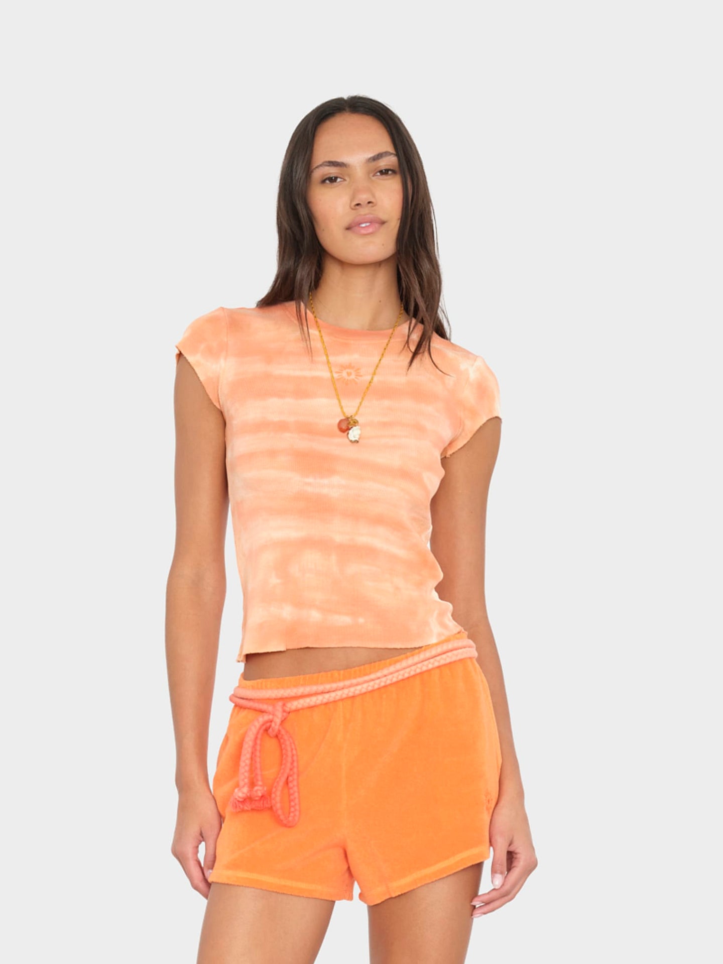 LM03 Tee Sunset Orange Elliot Fine Rib Tee Sunset Orange Elliot Fine Rib Tee