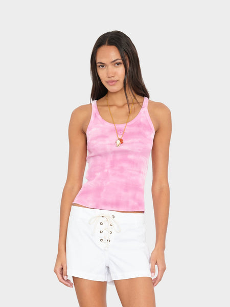 Sunset Raspberry Beca Fine Rib Tank Top