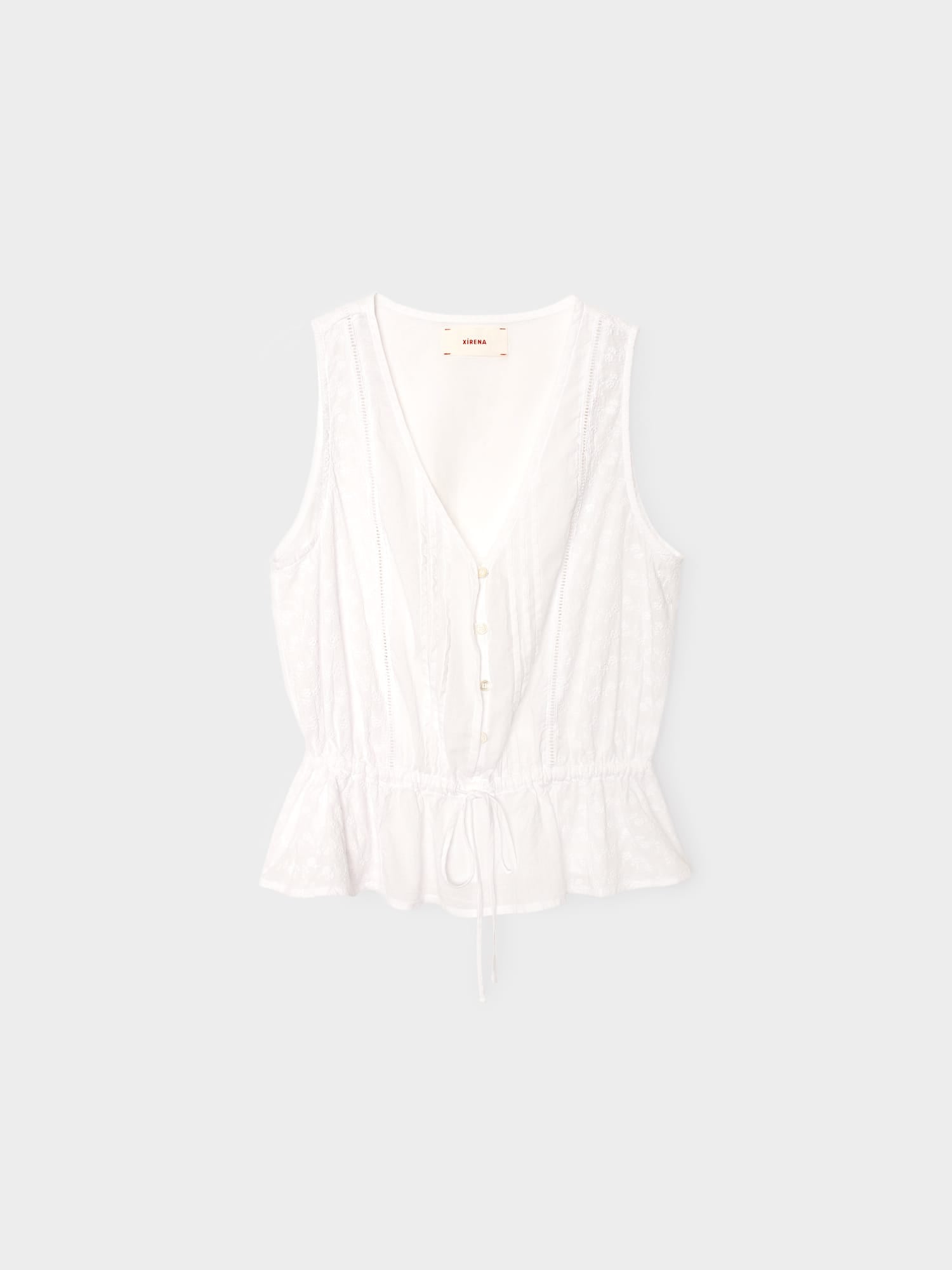 【emma】Twist drape tops / White Blanc Emma Top