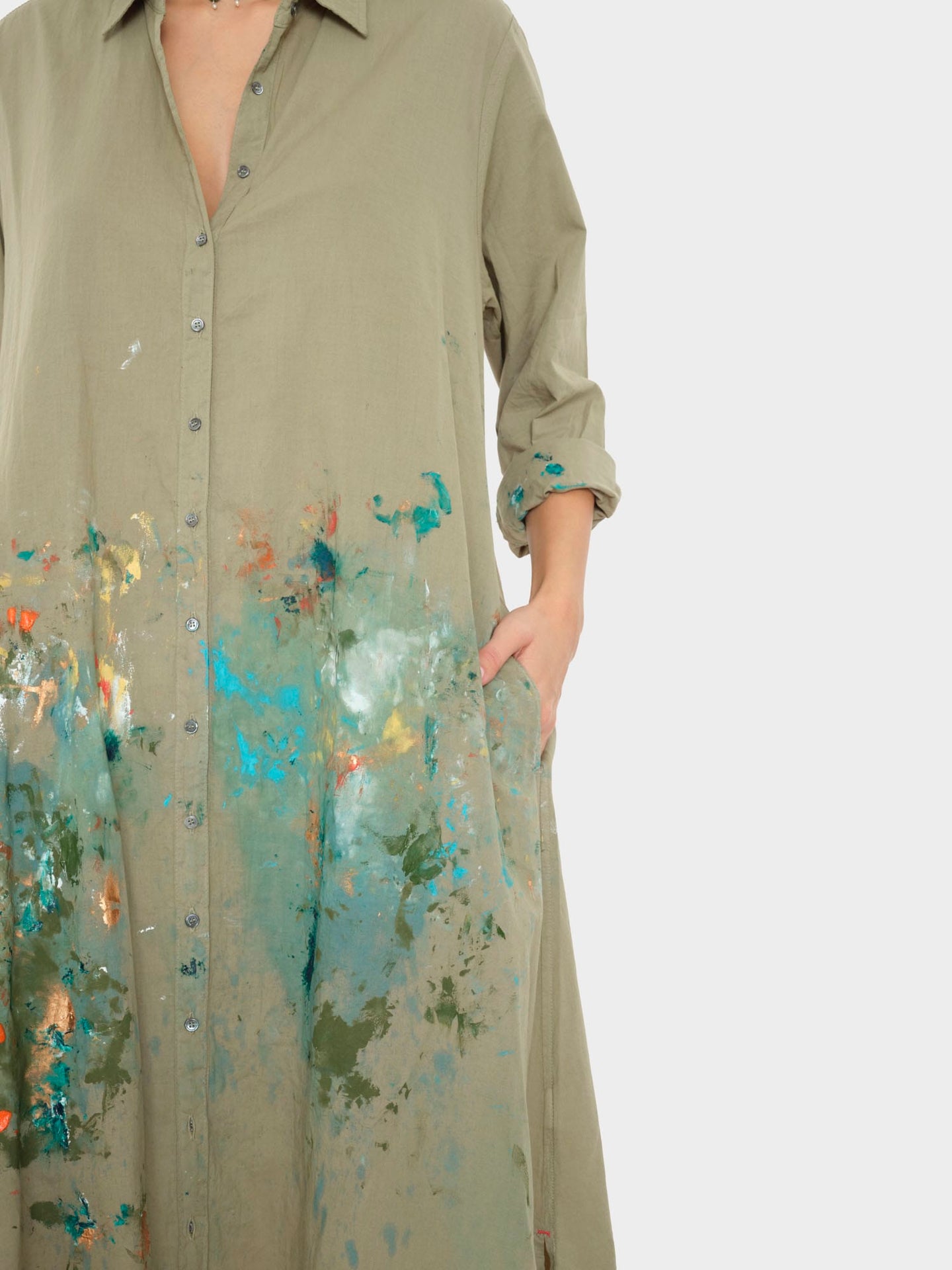 LN01 Dress Hand-Painted Dark Seagrass Boden Dress Hand-Painted Dark Seagrass Boden Dress